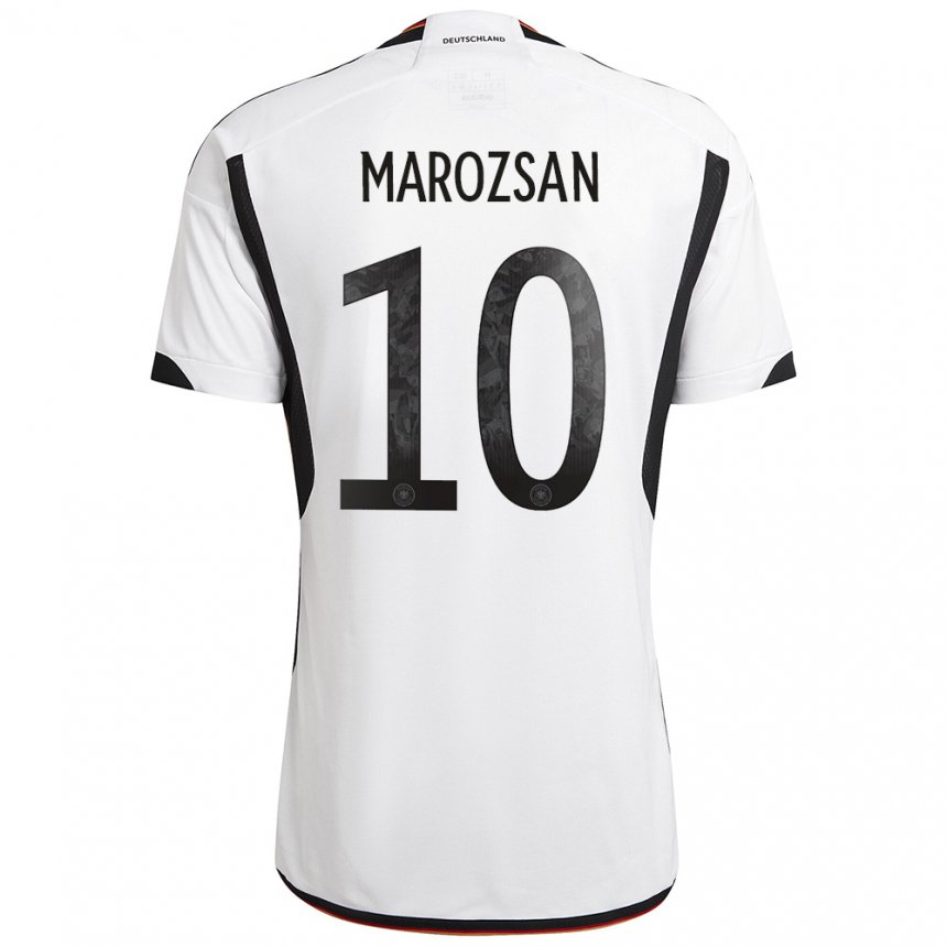 Herren Deutsche Dzsenifer Marozsan #10 Weiß Schwarz Heimtrikot Trikot 22-24 T-shirt Belgien