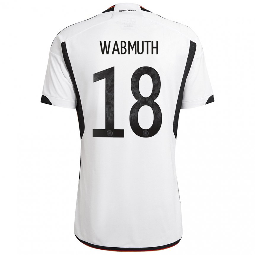 Herren Deutsche Tabea Wabmuth #18 Weiß Schwarz Heimtrikot Trikot 22-24 T-shirt Belgien