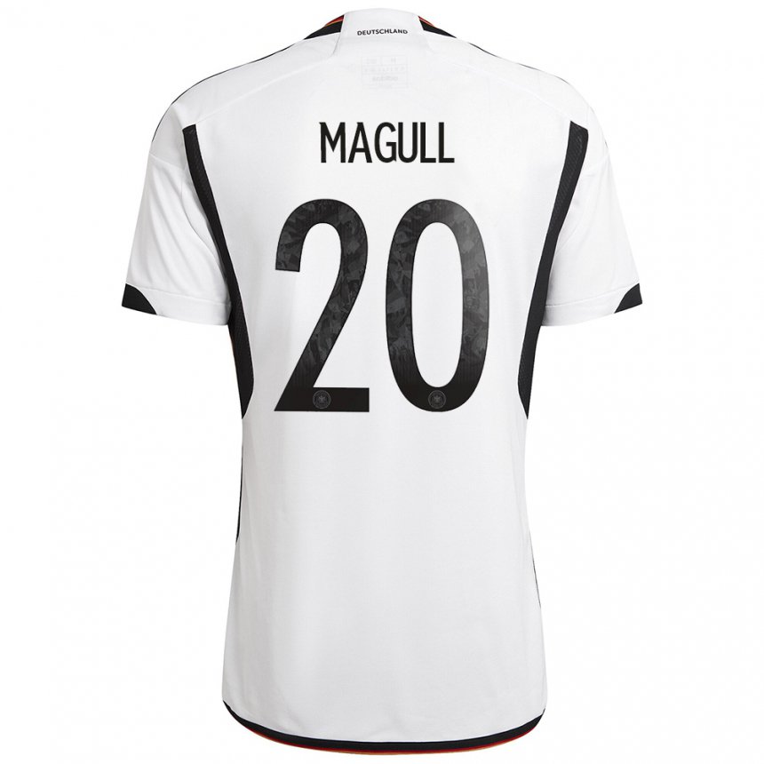Herren Deutsche Lina Magull #20 Weiß Schwarz Heimtrikot Trikot 22-24 T-shirt Belgien