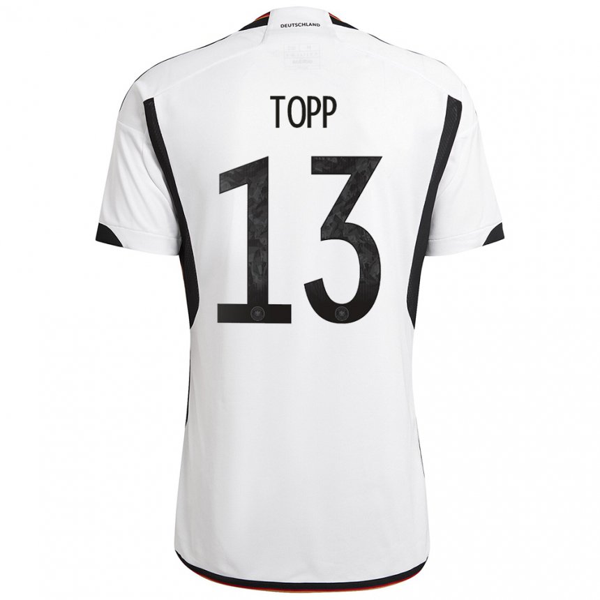 Herren Deutsche Keke Topp #13 Weiß Schwarz Heimtrikot Trikot 22-24 T-shirt Belgien
