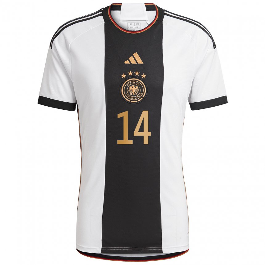 Herren Deutsche Marcel Wenig #14 Weiß Schwarz Heimtrikot Trikot 22-24 T-shirt Belgien