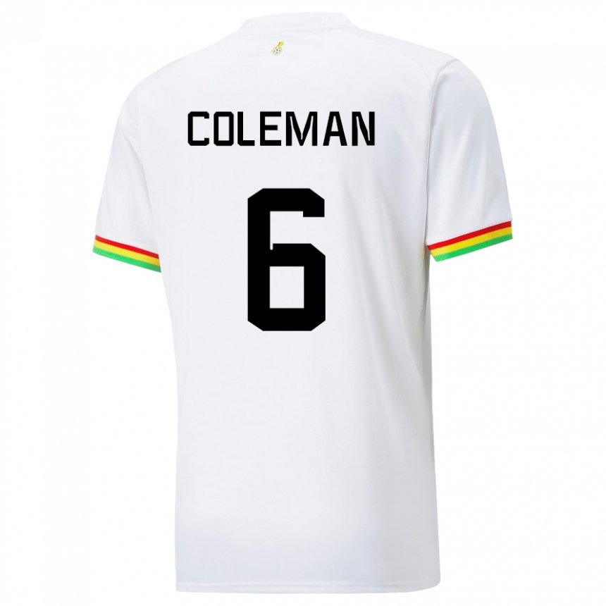 Homme Maillot Ghana Ellen Coleman #6 Blanc Tenues Domicile 22-24 T-shirt Belgique