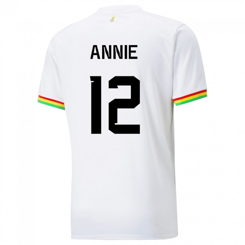 Homme Maillot Ghana Henrietta Annie #12 Blanc Tenues Domicile 22-24 T-shirt Belgique