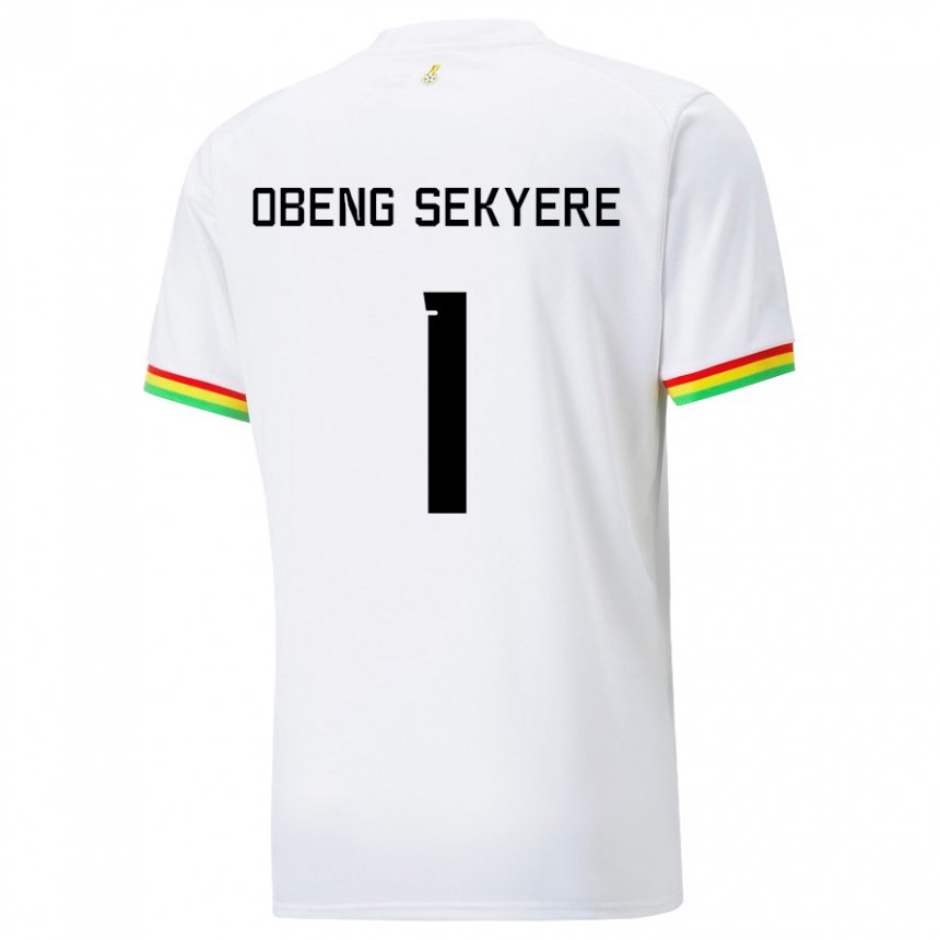 Heren Ghanees Gregory Obeng Sekyere #1 Wit Thuisshirt Thuistenue 22-24 T-shirt België