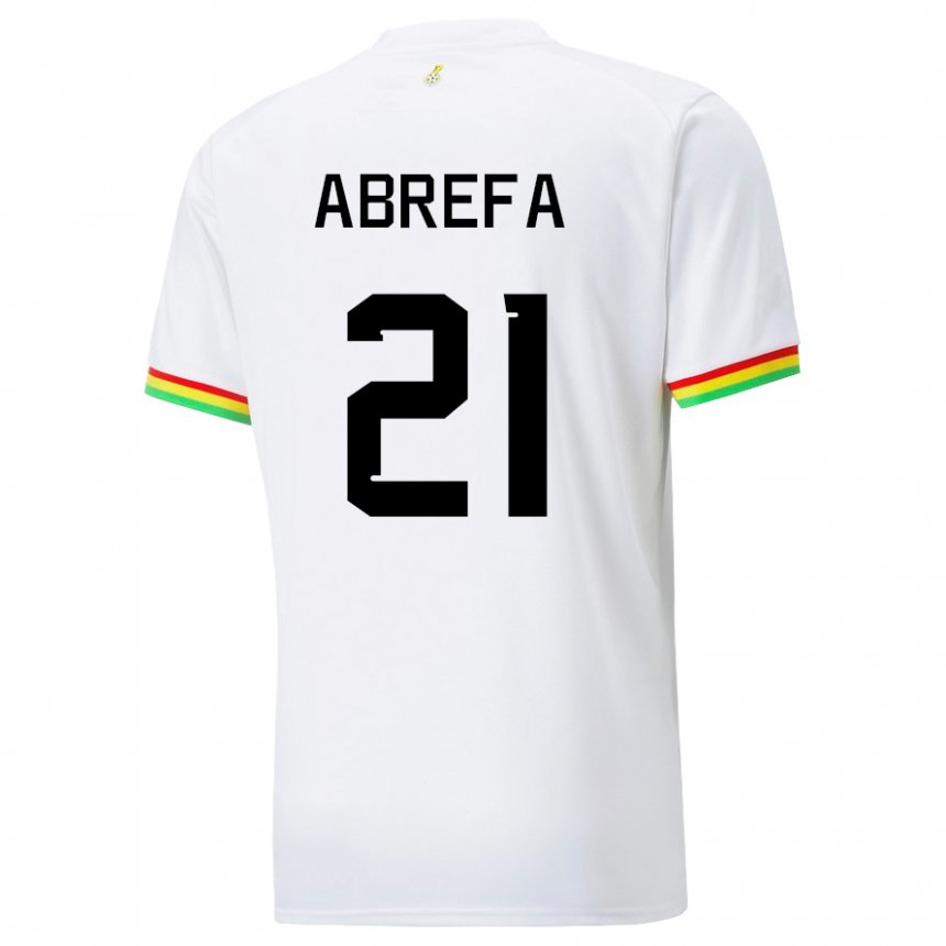 Homme Maillot Ghana Kelvin Abrefa #21 Blanc Tenues Domicile 22-24 T-shirt Belgique
