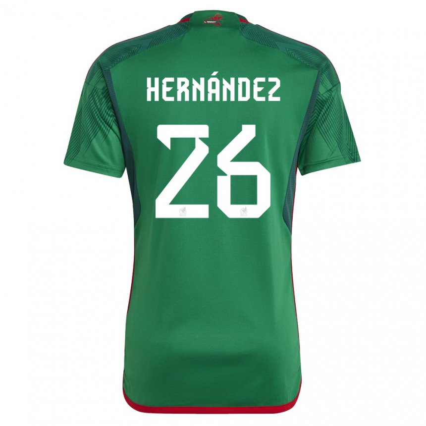 Homme Maillot Mexique Nicolette Hernandez #26 Vert Tenues Domicile 22-24 T-shirt Belgique