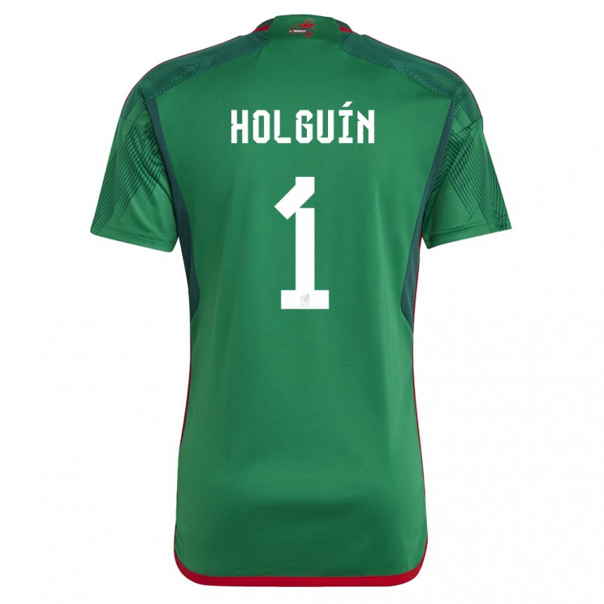 Herren Mexikanische Hector Holguin #1 Grün Heimtrikot Trikot 22-24 T-shirt Belgien