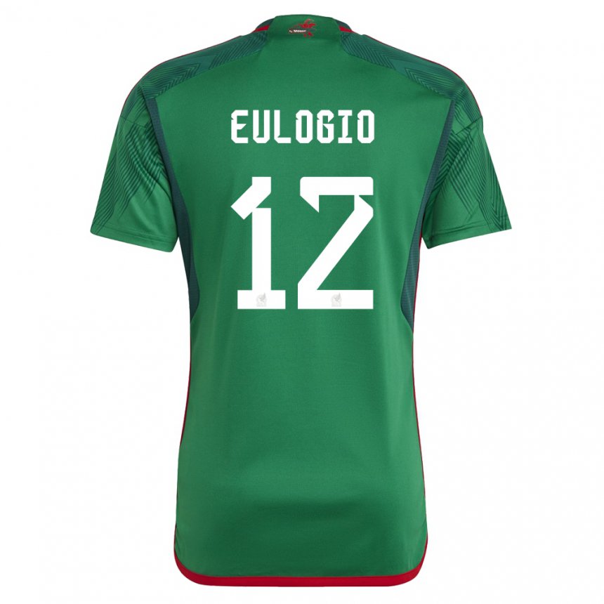 Herren Mexikanische Jose Eulogio #12 Grün Heimtrikot Trikot 22-24 T-shirt Belgien