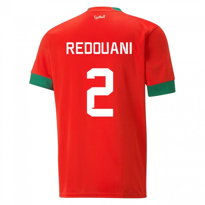 Homme Maillot Maroc Zineb Redouani #2 Rouge Tenues Domicile 22-24 T-shirt Belgique