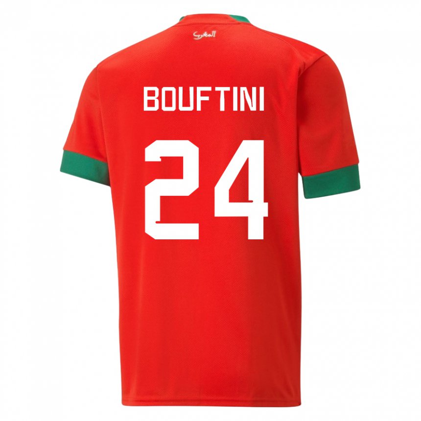 Homme Maillot Maroc Sofia Bouftini #24 Rouge Tenues Domicile 22-24 T-shirt Belgique