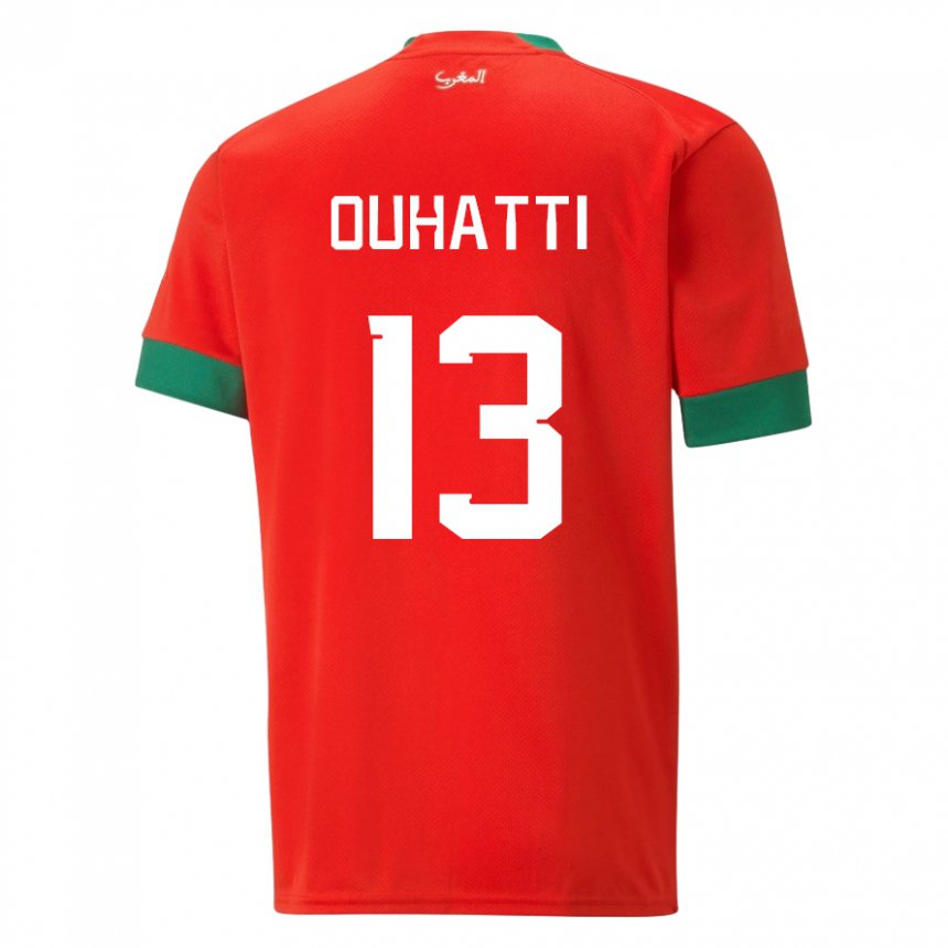 Heren Marokkaans Aymane Ouhatti #13 Rood Thuisshirt Thuistenue 22-24 T-shirt België