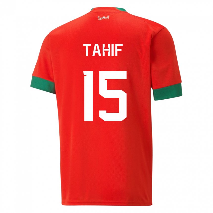 Heren Marokkaans Adil Tahif #15 Rood Thuisshirt Thuistenue 22-24 T-shirt België