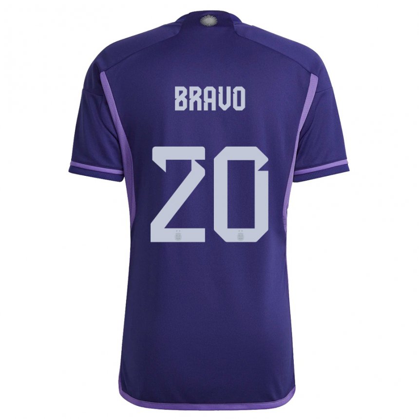 Herren Argentinische Ruth Bravo #20 Violett Auswärtstrikot Trikot 22-24 T-shirt Belgien