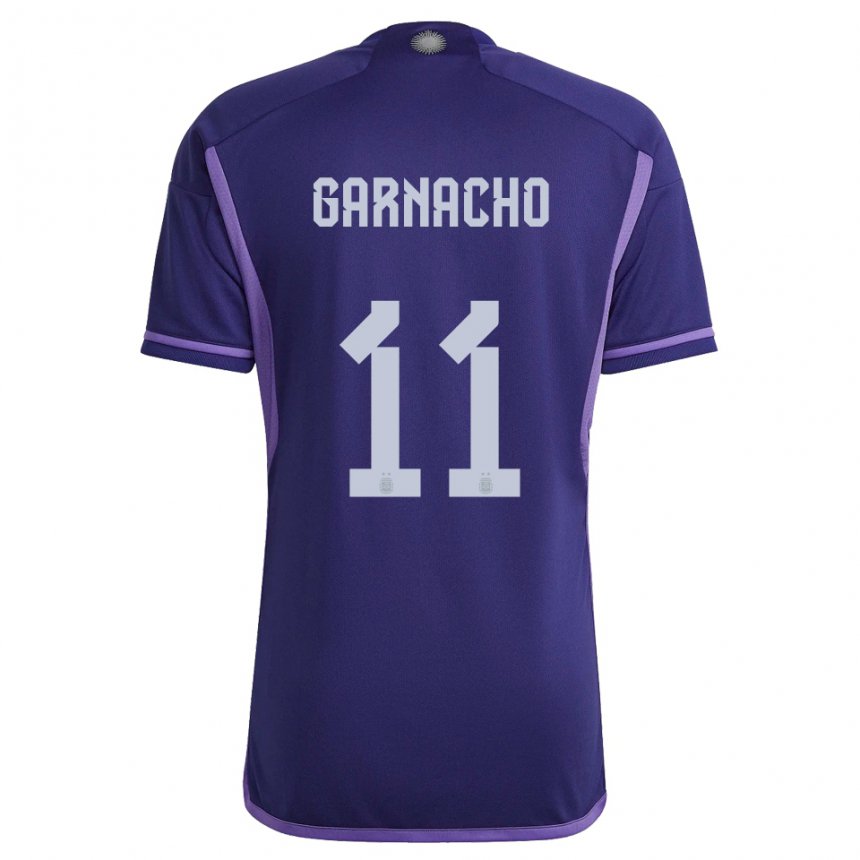 Herren Argentinische Alejandro Garnacho #11 Violett Auswärtstrikot Trikot 22-24 T-shirt Belgien