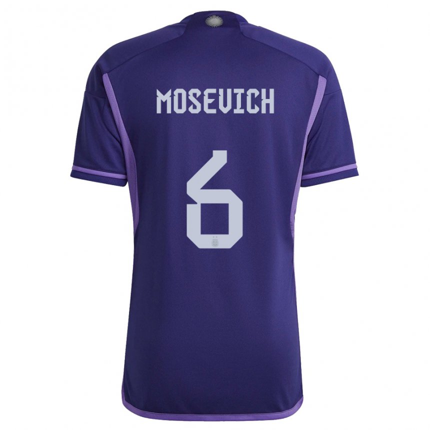 Homme Maillot Argentine Leonel Mosevich #6 Violet Tenues Extérieur 22-24 T-shirt Belgique