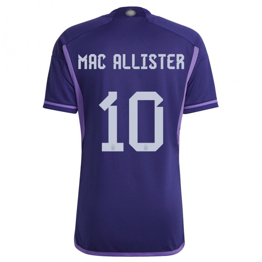 Herren Argentinische Alexis Mac Allister #10 Violett Auswärtstrikot Trikot 22-24 T-shirt Belgien