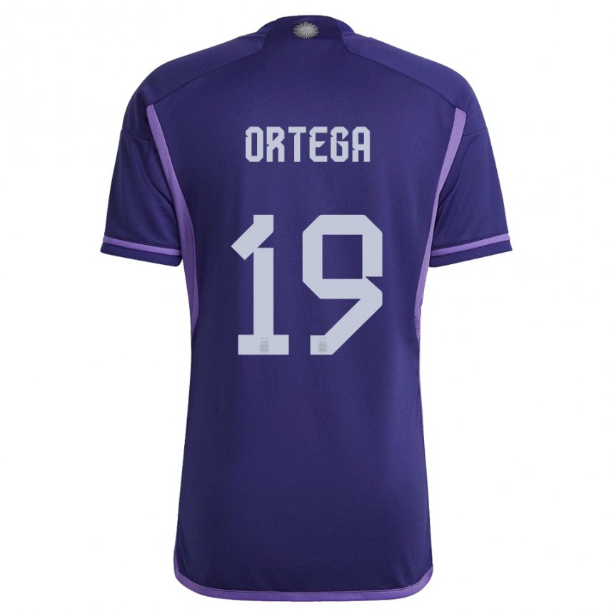 Herren Argentinische Francisco Ortega #19 Violett Auswärtstrikot Trikot 22-24 T-shirt Belgien