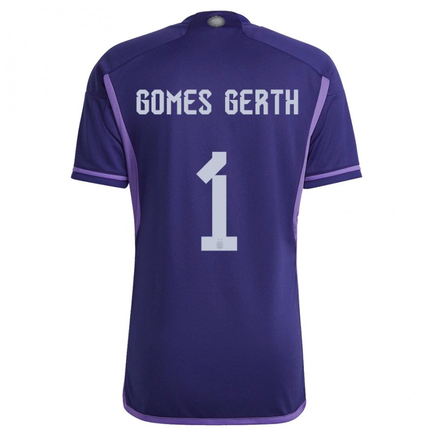 Herren Argentinische Federico Gomes Gerth #1 Violett Auswärtstrikot Trikot 22-24 T-shirt Belgien