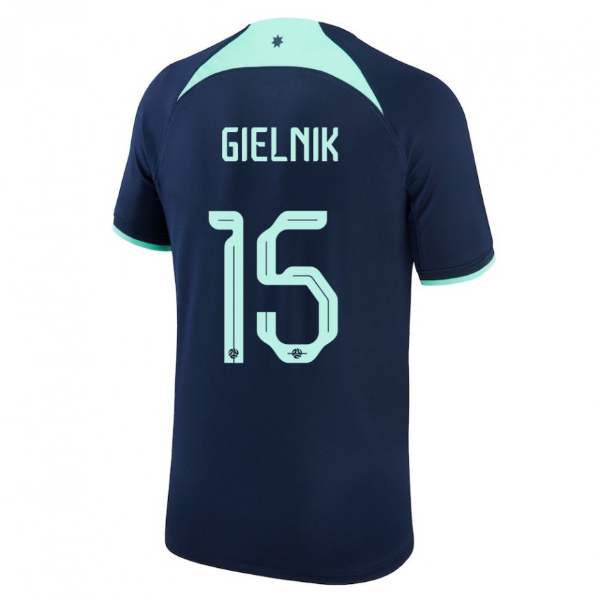 Herren Australische Emily Gielnik #15 Dunkelblau Auswärtstrikot Trikot 22-24 T-shirt Belgien