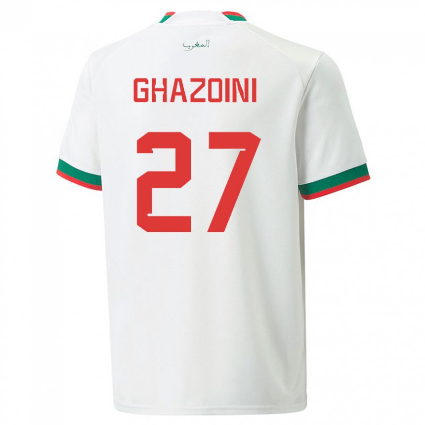 Heren Marokkaans Amine Ghazoini #27 Wit Uitshirt Uittenue 22-24 T-shirt België
