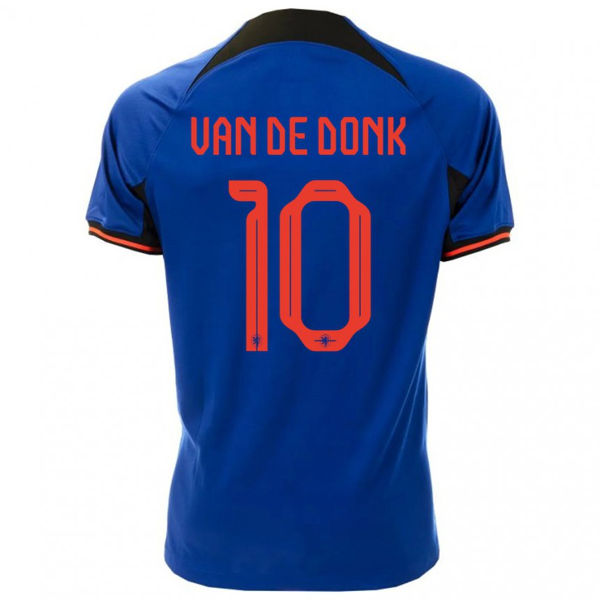 Herren Niederländische Danielle Van De Donk #10 Königsblau Auswärtstrikot Trikot 22-24 T-shirt Belgien