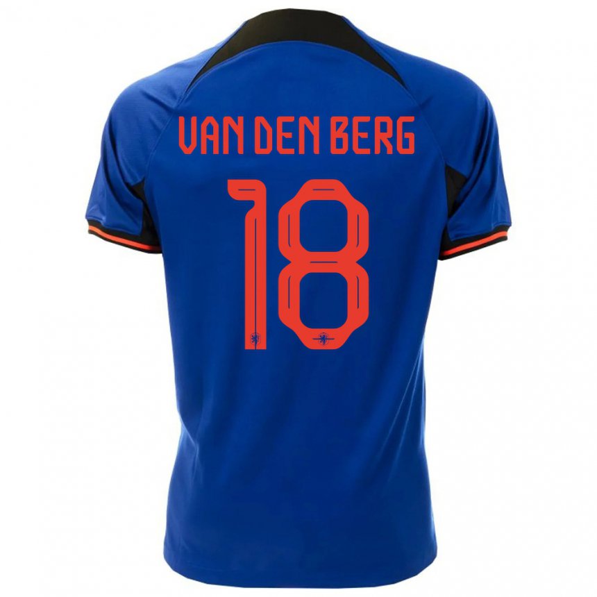 Homme Maillot Pays-bas Rav Van Den Berg #18 Bleu Royal Tenues Extérieur 22-24 T-shirt Belgique