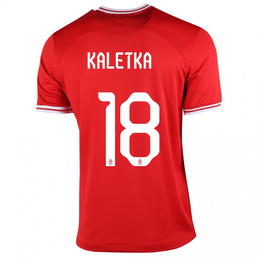 Herren Polnische Nikol Kaletka #18 Rot Auswärtstrikot Trikot 22-24 T-shirt Belgien