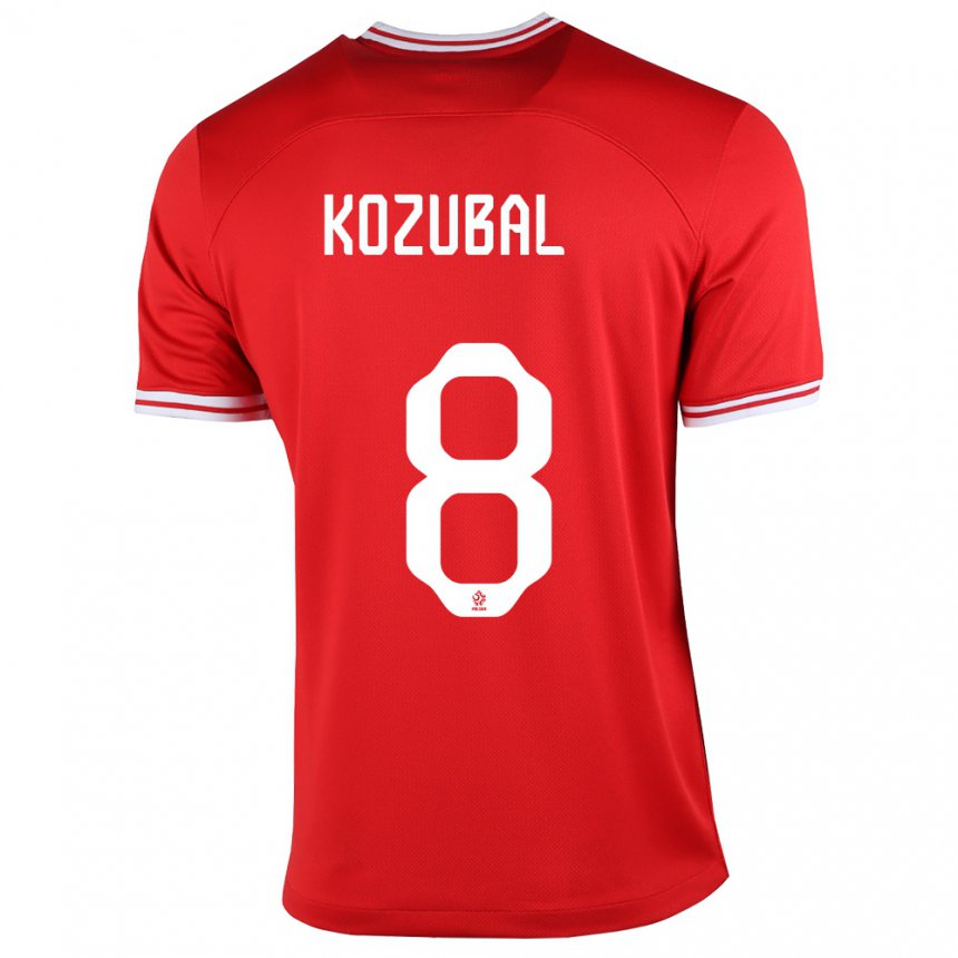 Herren Polnische Antoni Kozubal #8 Rot Auswärtstrikot Trikot 22-24 T-shirt Belgien