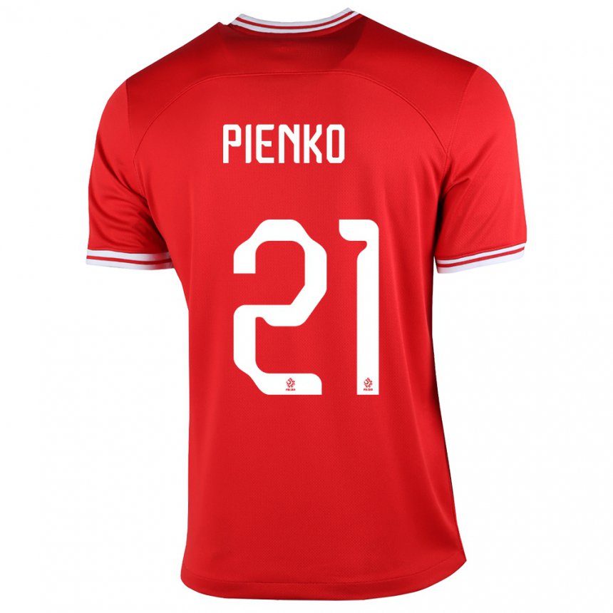 Herren Polnische Tomasz Pienko #21 Rot Auswärtstrikot Trikot 22-24 T-shirt Belgien