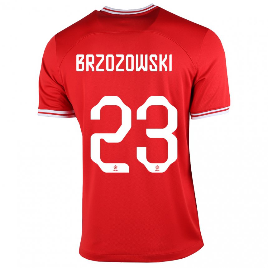Herren Polnische Milosz Brzozowski #23 Rot Auswärtstrikot Trikot 22-24 T-shirt Belgien