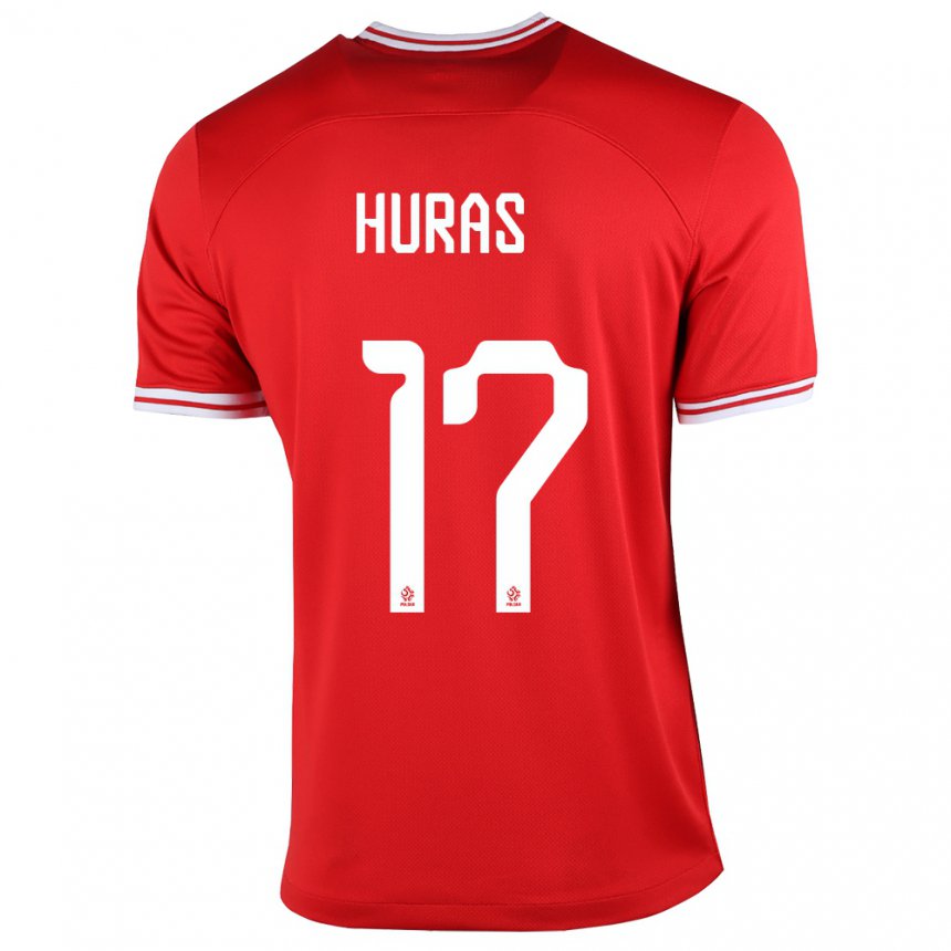 Herren Polnische Mike Huras #17 Rot Auswärtstrikot Trikot 22-24 T-shirt Belgien