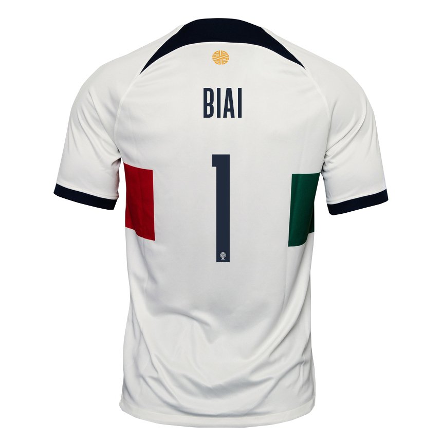 Herren Portugiesische Celton Biai #1 Weiß Auswärtstrikot Trikot 22-24 T-shirt Belgien