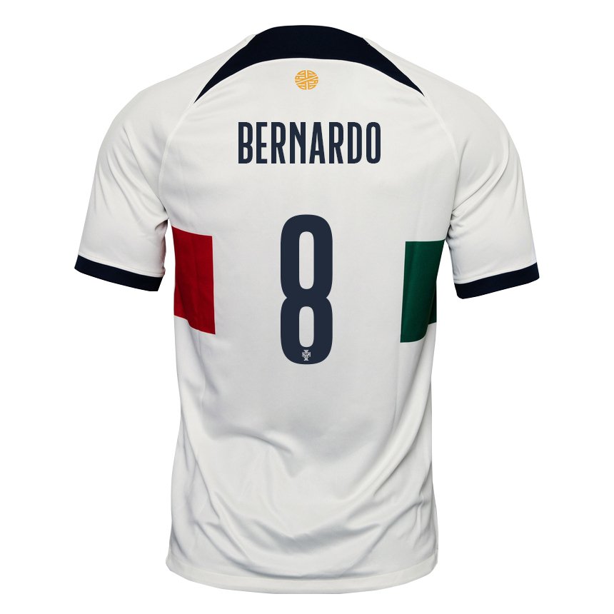 Herren Portugiesische Paulo Bernardo #8 Weiß Auswärtstrikot Trikot 22-24 T-shirt Belgien