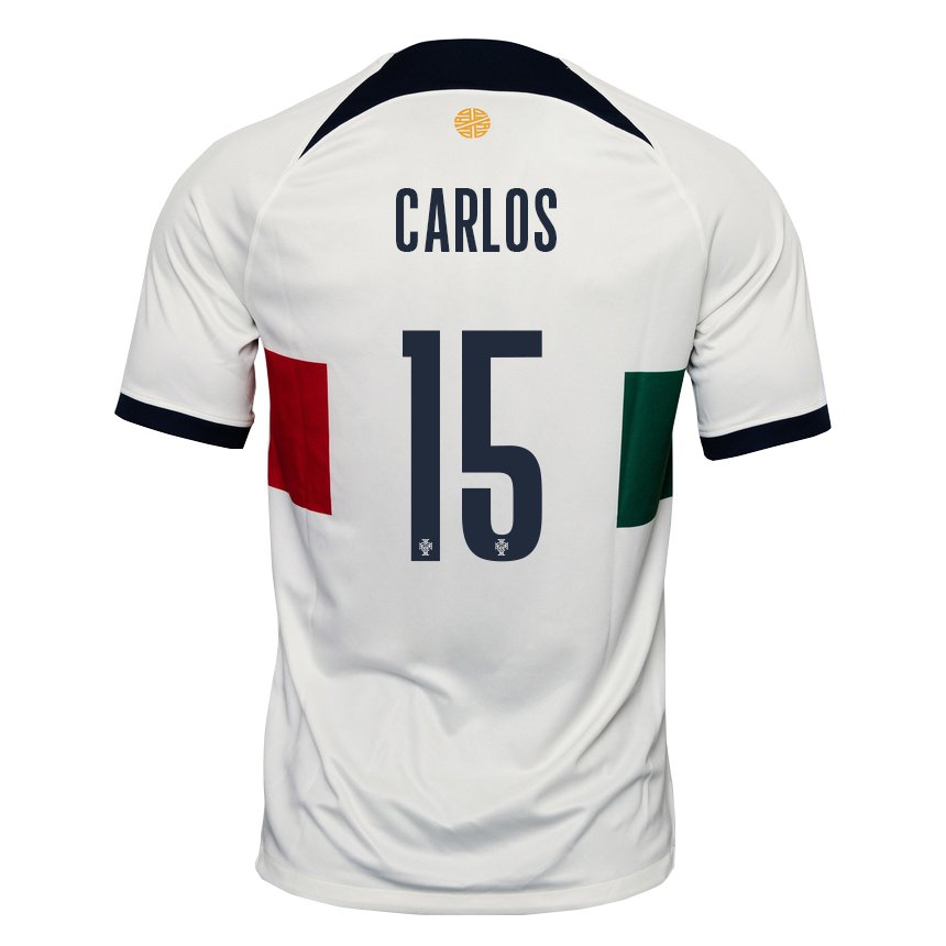 Herren Portugiesische Ze Carlos #15 Weiß Auswärtstrikot Trikot 22-24 T-shirt Belgien