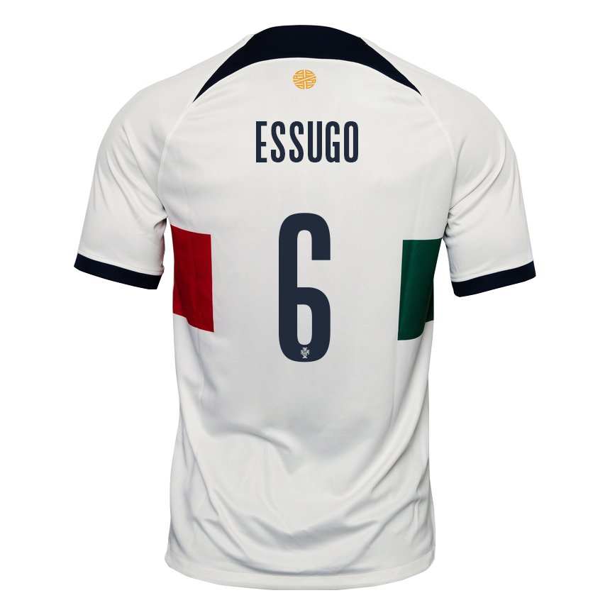 Herren Portugiesische Dario Essugo #6 Weiß Auswärtstrikot Trikot 22-24 T-shirt Belgien