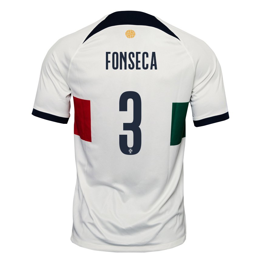 Herren Portugiesische Joao Fonseca #3 Weiß Auswärtstrikot Trikot 22-24 T-shirt Belgien