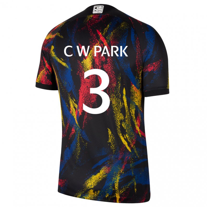 Herren Südkoreanische Park Chang Woo #3 Mehrfarbig Auswärtstrikot Trikot 22-24 T-shirt Belgien