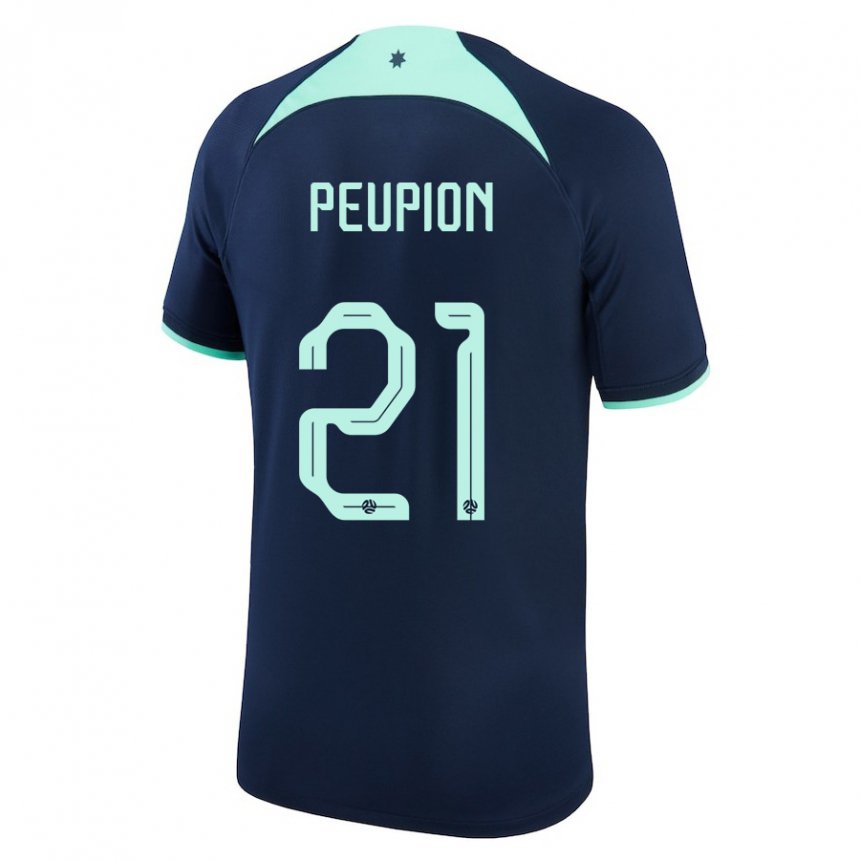 Herren Australische Cameron Peupion #21 Dunkelblau Auswärtstrikot Trikot 22-24 T-shirt Belgien