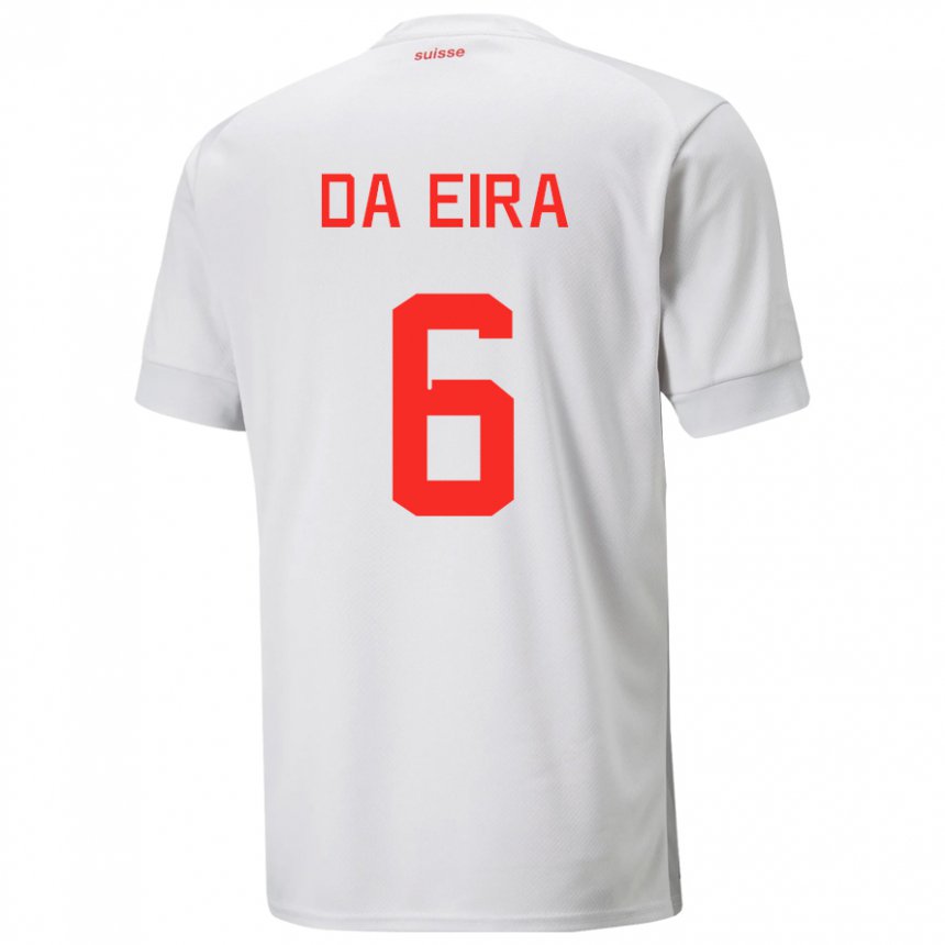 Herren Schweizer Stefanie Da Eira #6 Weiß Auswärtstrikot Trikot 22-24 T-shirt Belgien