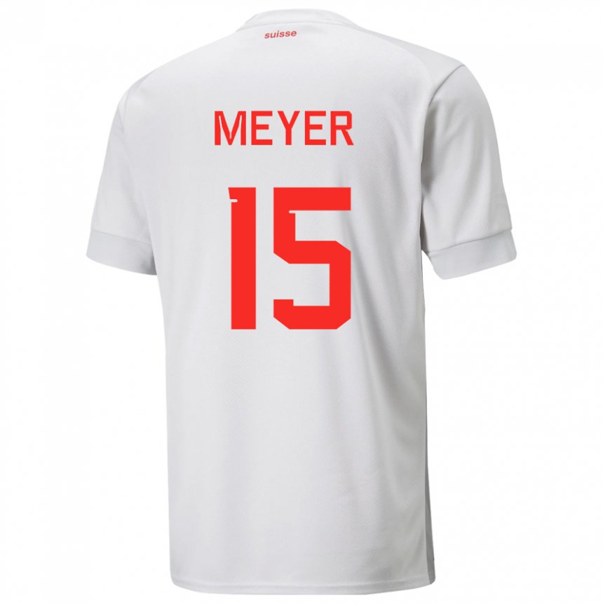 Herren Schweizer Leny Meyer #15 Weiß Auswärtstrikot Trikot 22-24 T-shirt Belgien