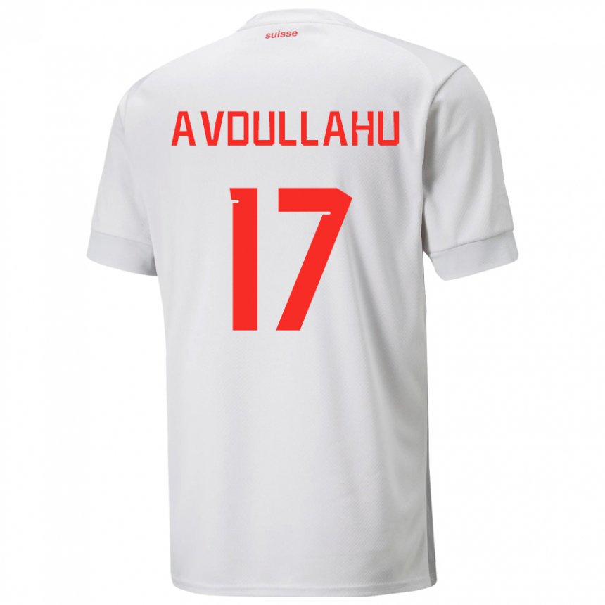 Herren Schweizer Leon Avdullahu #17 Weiß Auswärtstrikot Trikot 22-24 T-shirt Belgien