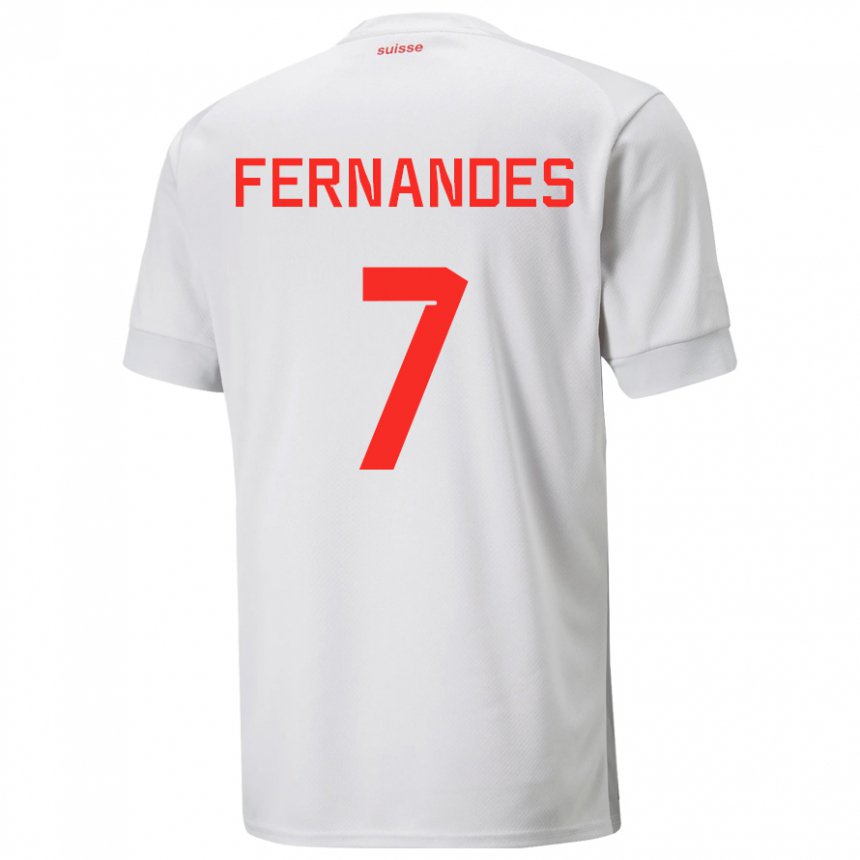Herren Schweizer Ruben Fernandes #7 Weiß Auswärtstrikot Trikot 22-24 T-shirt Belgien