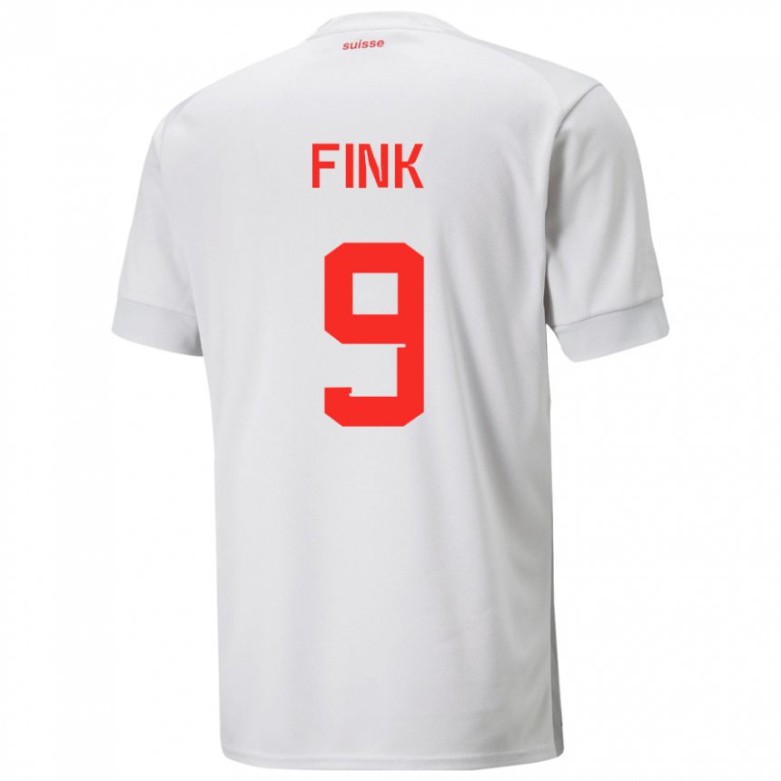 Herren Schweizer Bradley Fink #9 Weiß Auswärtstrikot Trikot 22-24 T-shirt Belgien