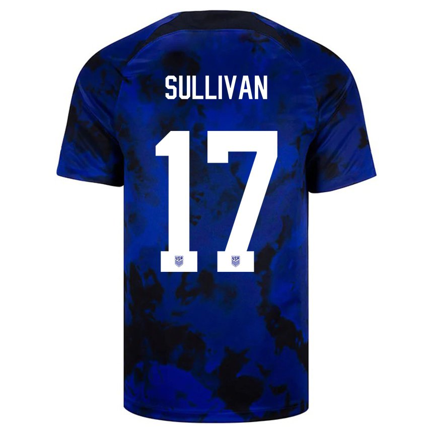 Herren Us-amerikanische Andi Sullivan #17 Königsblau Auswärtstrikot Trikot 22-24 T-shirt Belgien