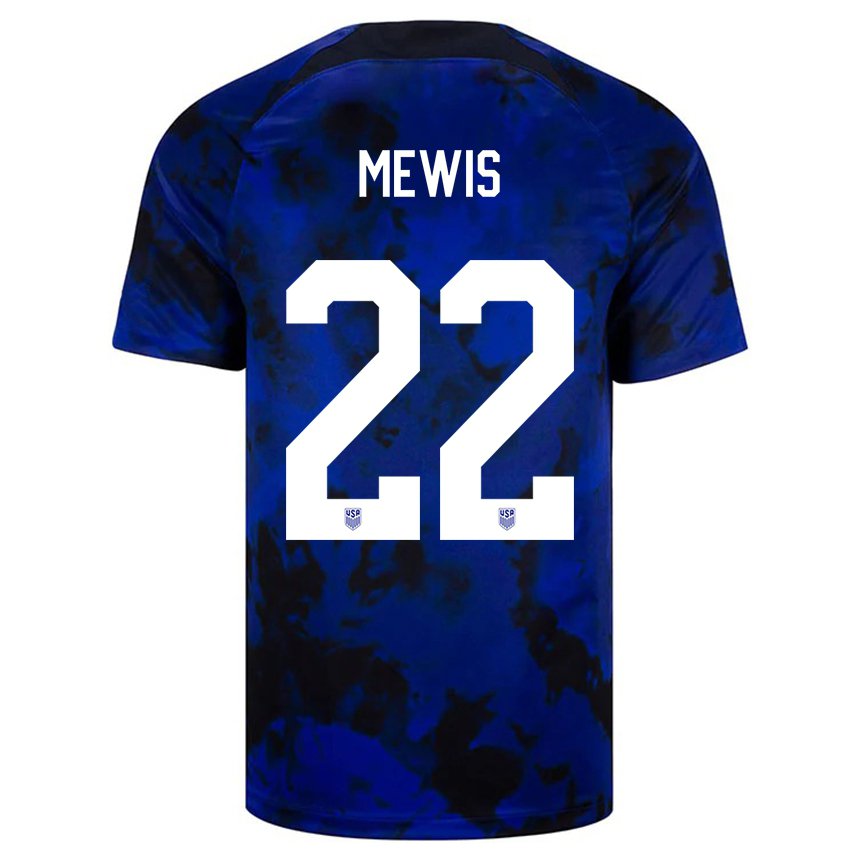Herren Us-amerikanische Kristie Mewis #22 Königsblau Auswärtstrikot Trikot 22-24 T-shirt Belgien