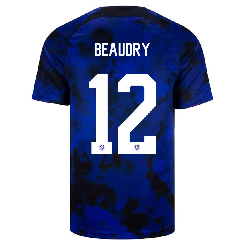 Herren Us-amerikanische Adam Beaudry #12 Königsblau Auswärtstrikot Trikot 22-24 T-shirt Belgien