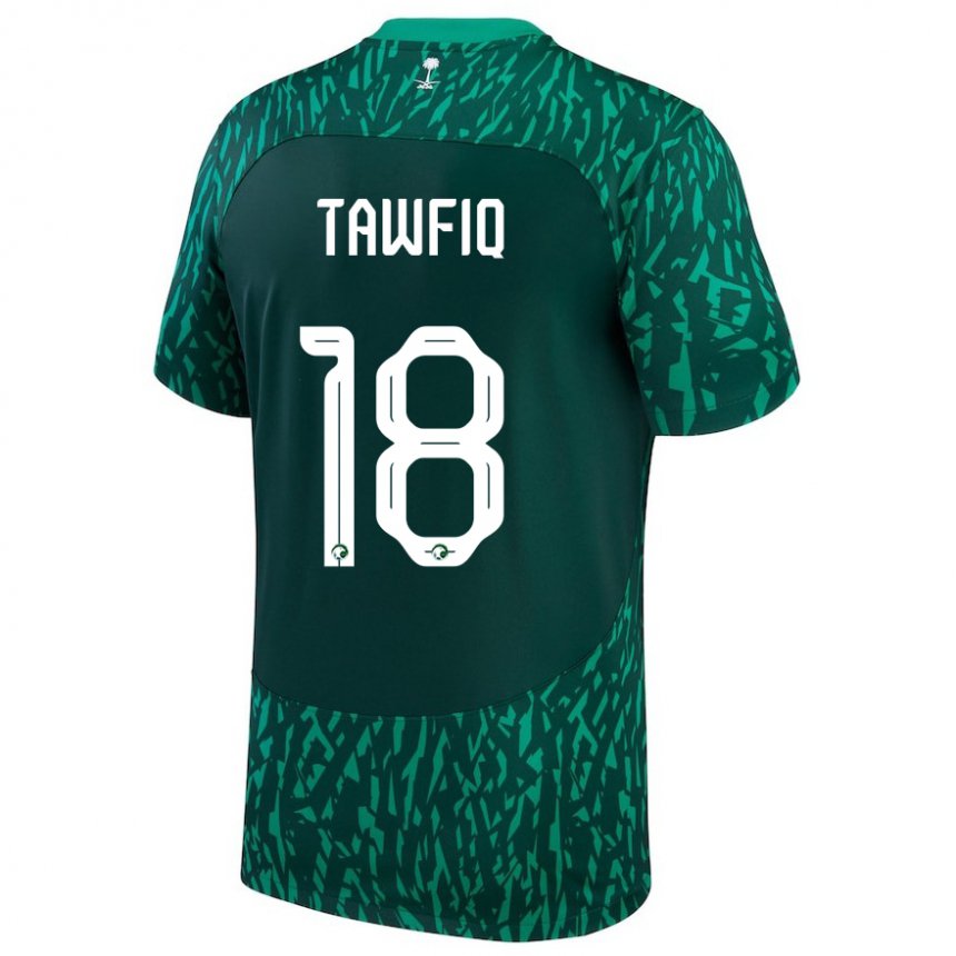 Herren Saudi-arabische Saba Tawfiq #18 Dunkelgrün Auswärtstrikot Trikot 22-24 T-shirt Belgien