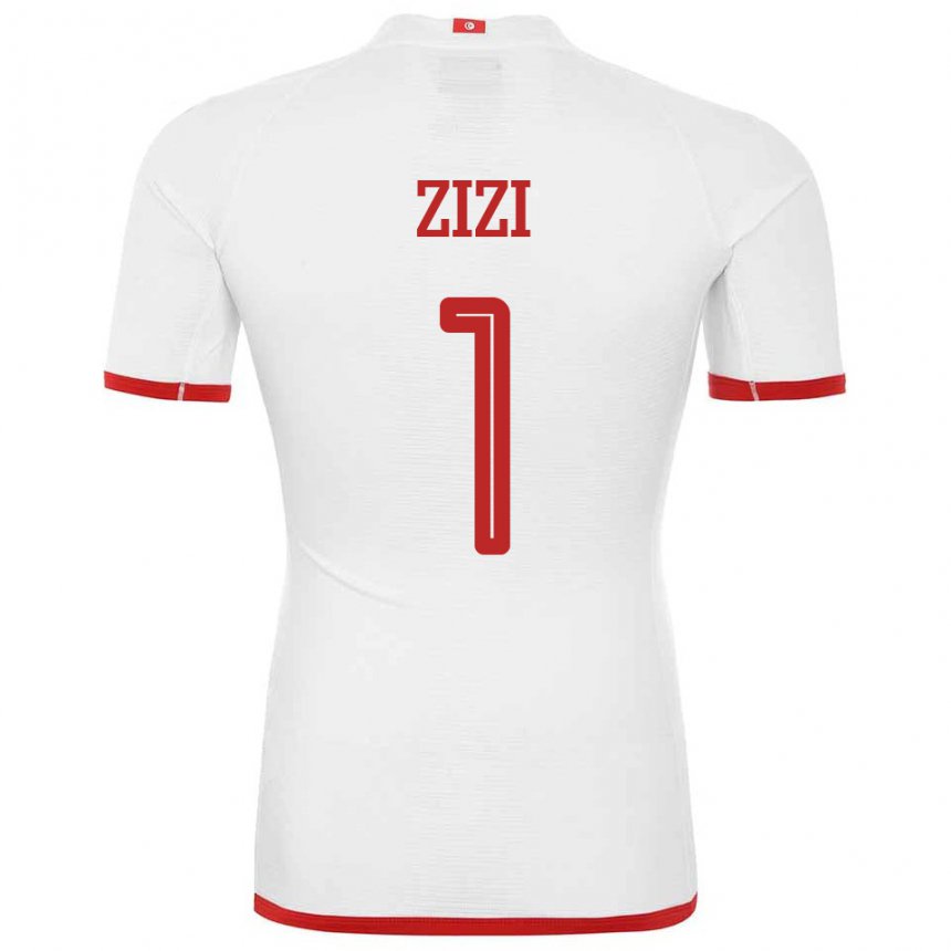 Homme Maillot Tunisie Nesrine Zizi #1 Blanc Tenues Extérieur 22-24 T-shirt Belgique