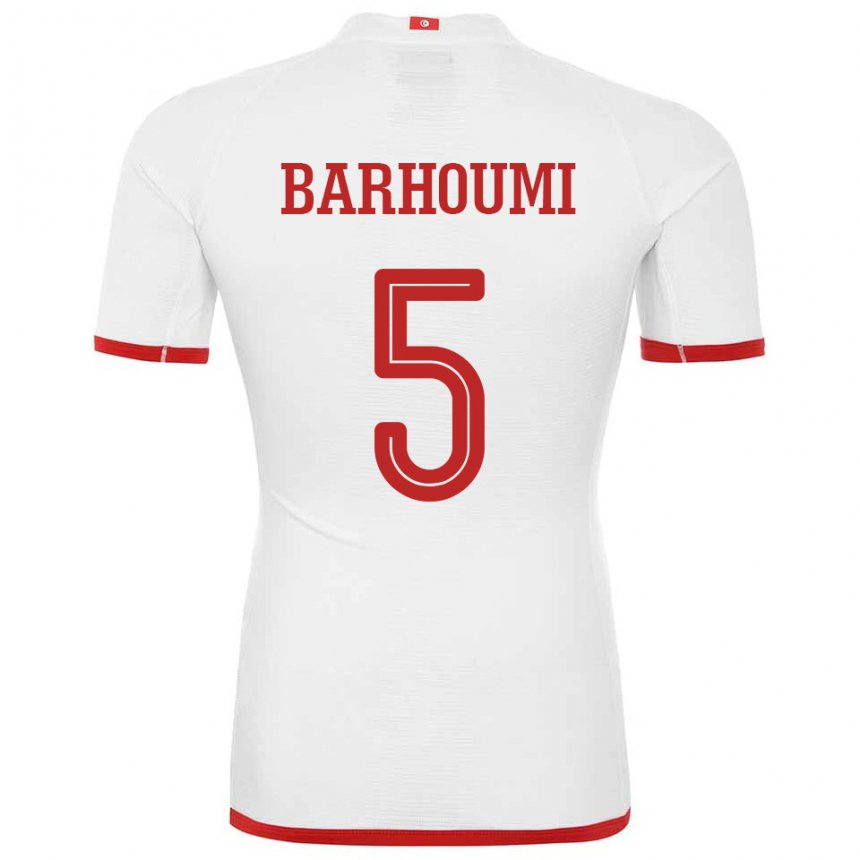 Herren Tunesische Jasmina Barhoumi #5 Weiß Auswärtstrikot Trikot 22-24 T-shirt Belgien