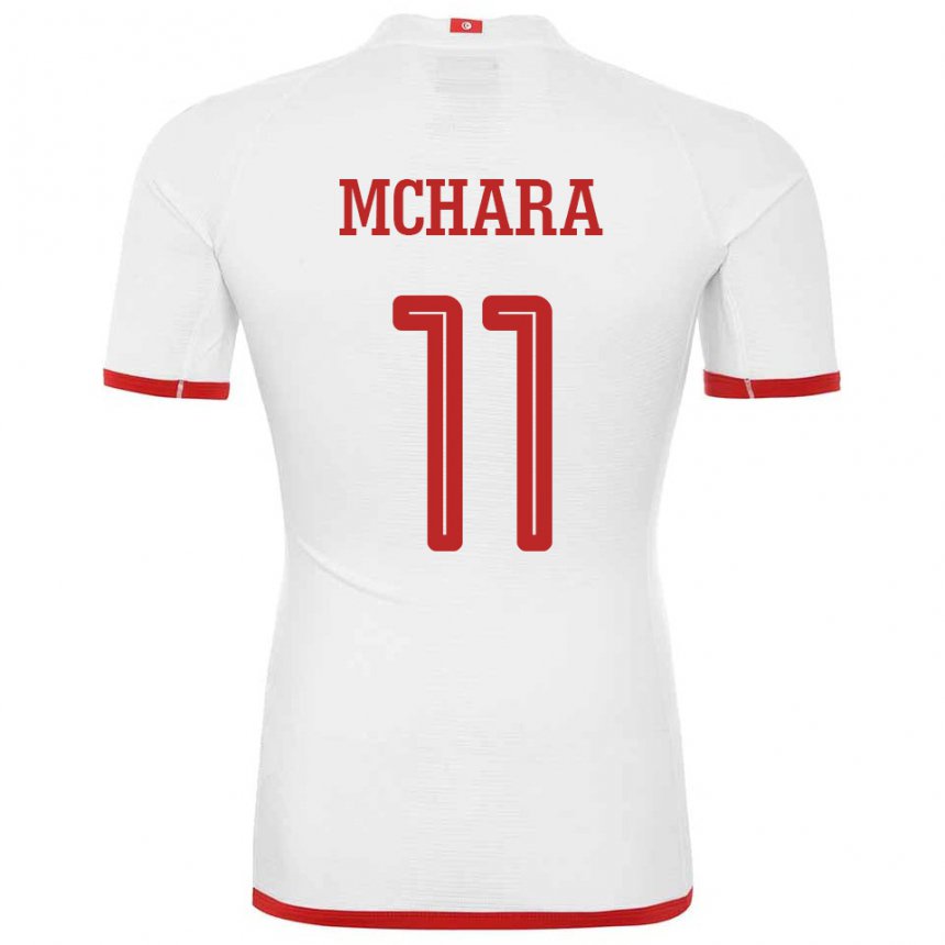 Herren Tunesische Imen Mchara #11 Weiß Auswärtstrikot Trikot 22-24 T-shirt Belgien